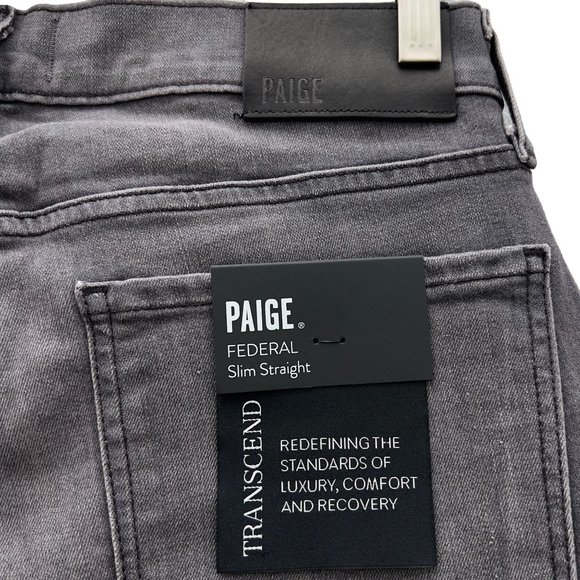 NEW PAIGE Federal TRANSCEND Slim Straight Leg Jeans Sz 28 30x33 NWT Walter 0062 - Picture 5 of 12